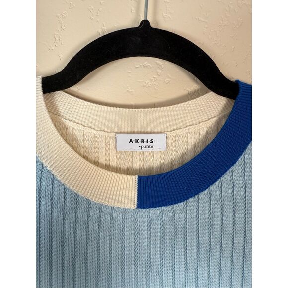 Akris Punto Wool Ribbed Color Block Top - Picture 3 of 5